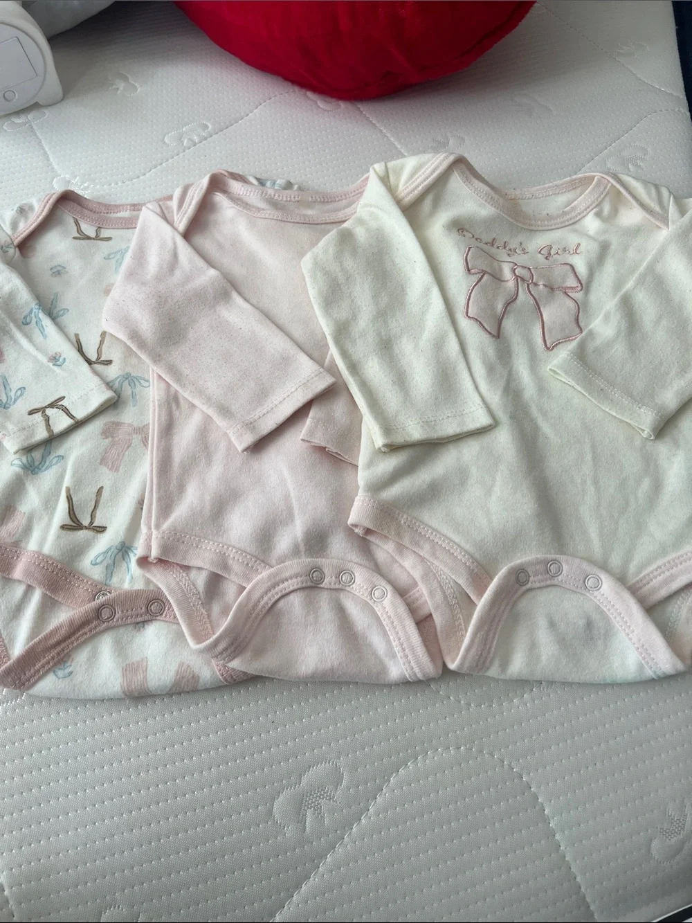 Girls Long-Sleeve Pink & Cream Bodysuit Set - 3 Pack